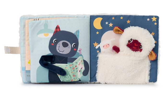 Książeczka aktywizująca z miniprzytulanką Dobranoc Owieczka Yvon Lilliputiens 83536