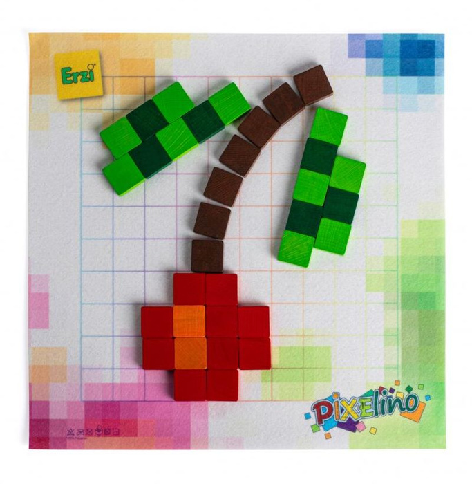 Drewniane klocki 100 szt układanka Pixelino Maxi Erzi 42292