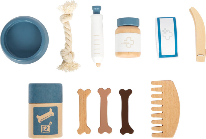 Pies z torbą i zestawem do pielęgnacji Small Foot 12600 maskotki dla dzieci