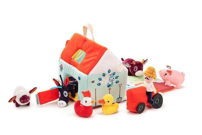 Rozkładany domek manipulacyjny Farma z 6 zwierzątkami rolnikiem i traktorem 86791 LILLIPUTIENS