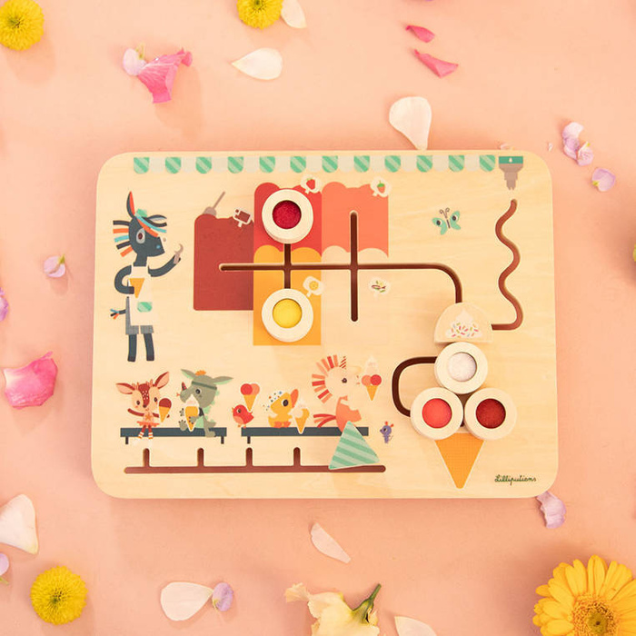 Drewniana tablica labirynt sensoryczny Lodziarnia 83378 Lilliputiens