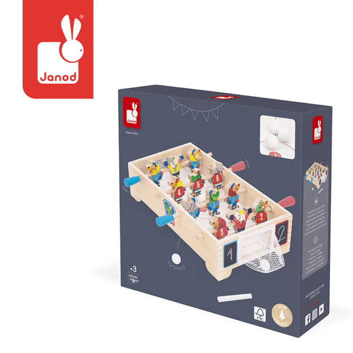 Gra zręcznościowa drewniana Mini hokej Applepop Janod J03367