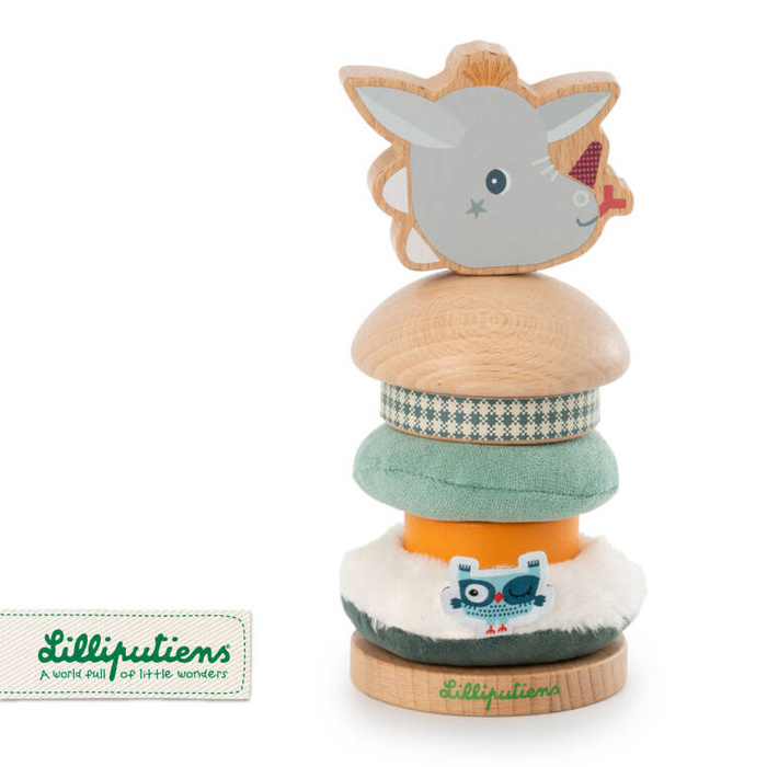 Drewniana układanka piramida z miękkimi elementami Smok Joe 83472 LILLIPUTIENS