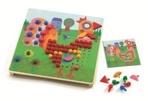 Kolorowa mozaika - układanka drewniana, DJ08137-Djeco, układanki dla dzieci