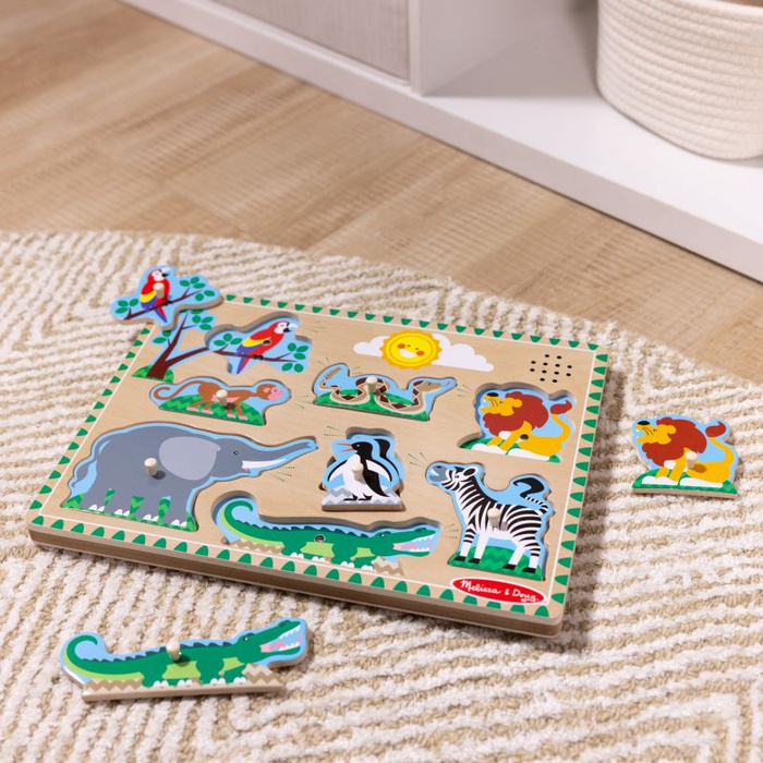 Drewniana układanka z dźwiękiem zwierząt ZOO Melissa & Doug 10727