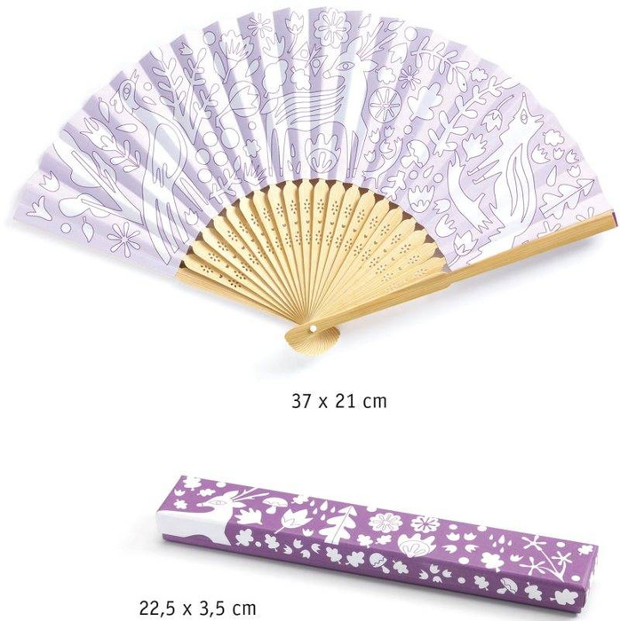 Piękno lasu- wachlarz do samodzielnego pokolorowania DJ07945- Djeco, akcesoria dla dziewczynek