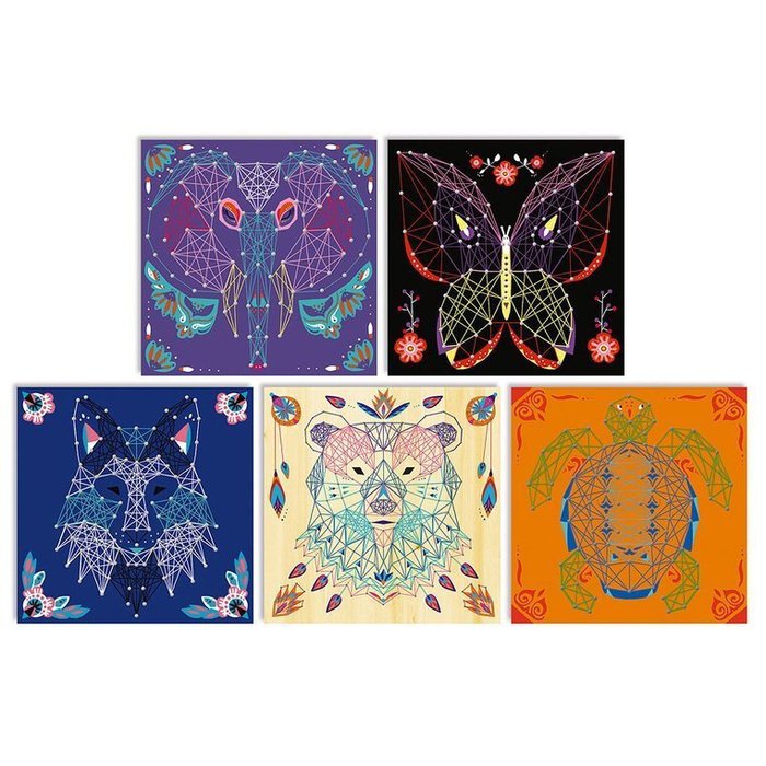 Zestaw kreatywny String Art Zwierzęta 8+, Janod J07912