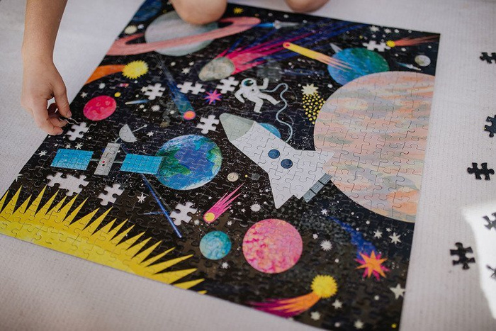 Kosmos - świecące w ciemności puzzle 500 el dla całej rodziny MP61003-Mudpuppy, puzzle tekturowe