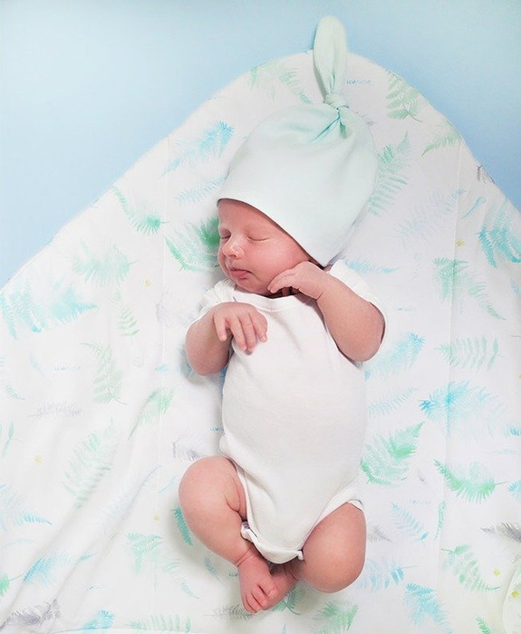 Rożek niemowlęcy Paprocie mięta LL0720-Lullalove, wyprawka dla noworodka