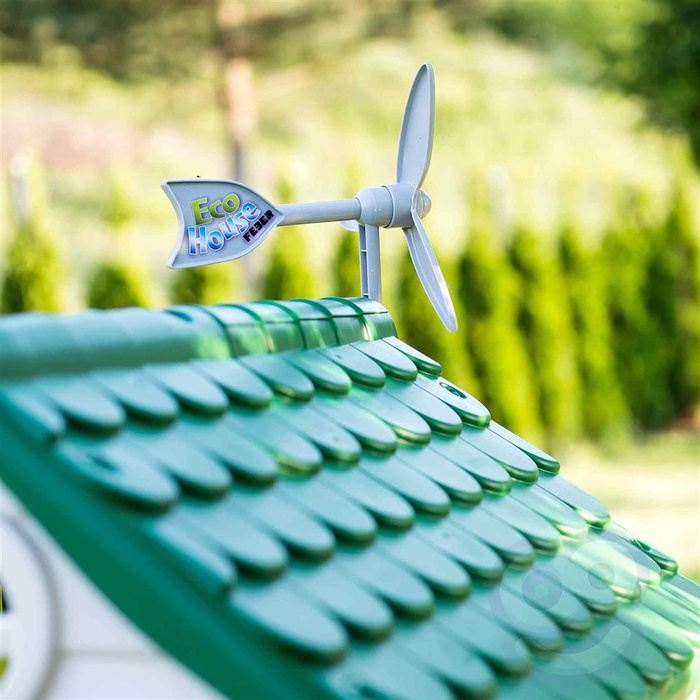 Domek ogrodowy Eco FEBER 13004 Karmnik Segregacja odpadów Imitacja panelu słonecznego do kratywnej zabawy dla dzieci