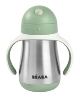 Bidon niekapek ze słomką termobutelka ze słomką 250 ml Sage green Beaba 913535