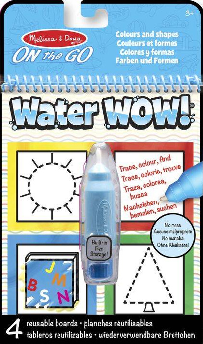 Wodna kolorowanka Water Wow Kolory i kształty 19444-Melissa & Doug, książeczki wielokrotnego użytku