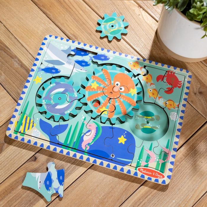 Drewniana układanka koła zębate Zwierzęta 24 el. 31004 Melissa & Doug