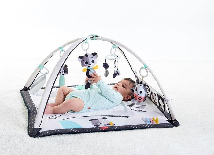 Czarno-biała Mata edukacyjna z grzechotkami i gryzakami Tiny Love TL1205906830___S Magiczna Kraina dla niemowląt