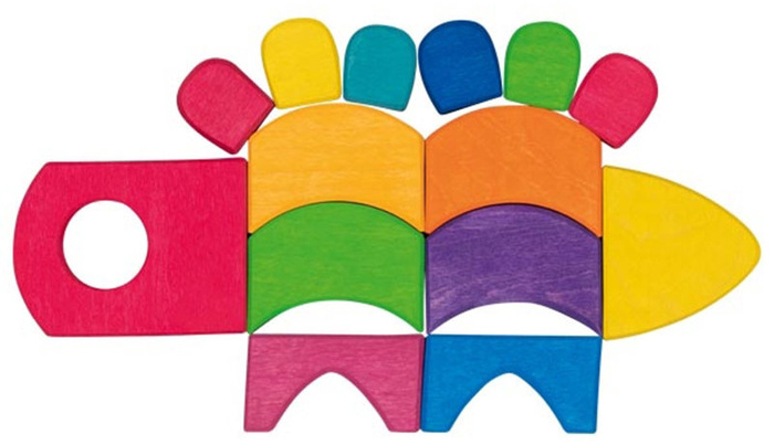 Klocki drewniane układanka Moje kolorowe miasto Goki 58360