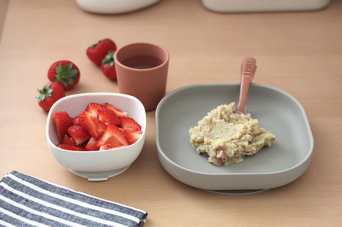 Silikonowe naczynia dla dzieci Zestaw z przyssawką Terracotta Beaba 913591