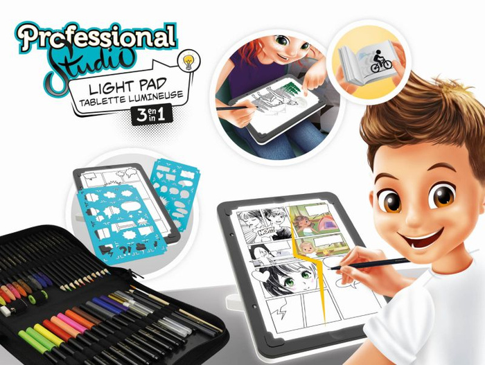 Tablet dla dzieci 3w1 z podświetleniem Buki 5432 odrysowywanie komiks flipbook