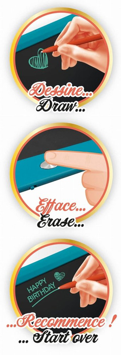 Tablet XL do rysowania i zabawy niebieski TD002 Buki tablica edukacyjna