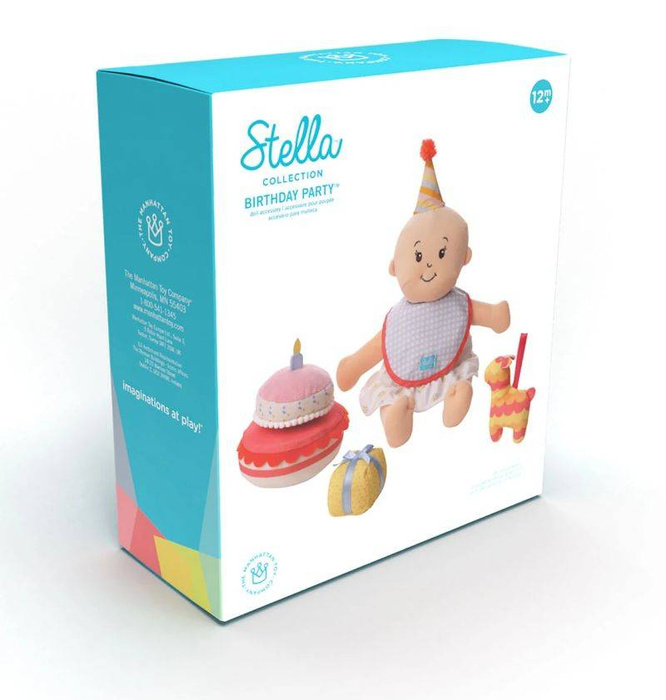 Komplet urodzinowy dla lalek Baby Stella 160970-Manhattan Toy, akcesoria dla lalek