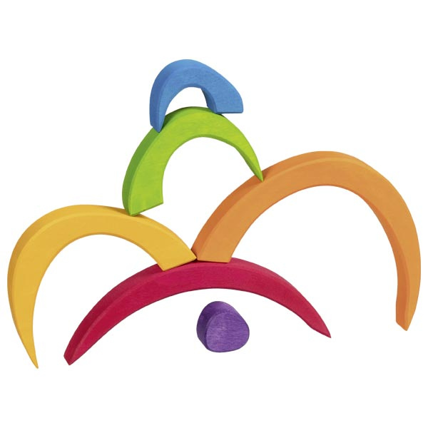 Drewniana układanka Oculus półokrągłe klocki drewniane Goki 58329