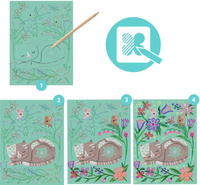 Wydrapywanka Spotkania zwierzątek DJ09717-Djeco, zestaw artystyczny dla dzieci