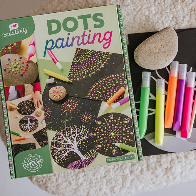 Zestaw kreatywny Malowanie kropkami Dots painting I love creativity Janod J07736