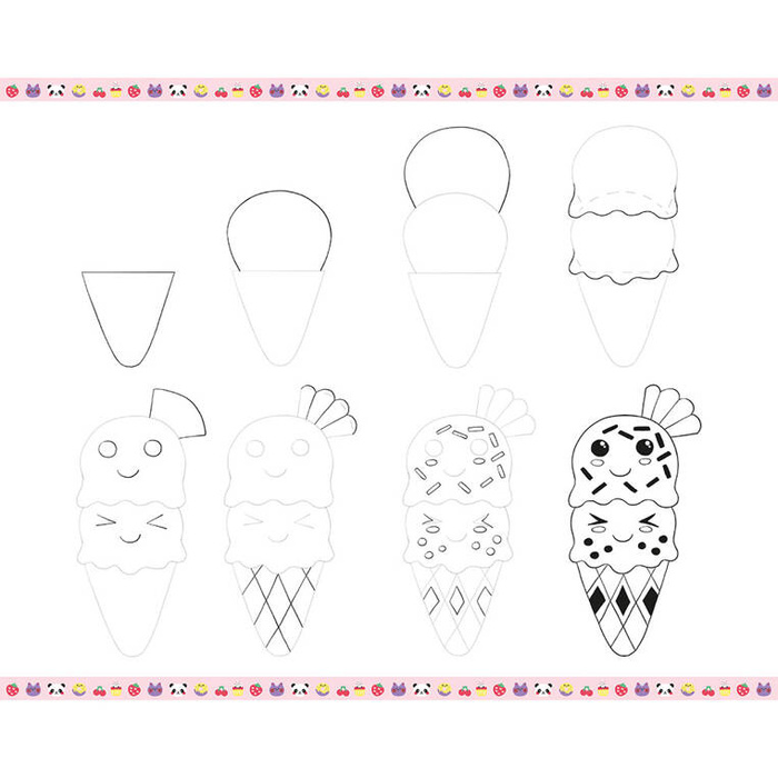 Zestaw kreatywny Rysowanie krok po kroku Modele kawaii 20 rysunków J09156 Janod