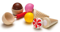 Drewniane lody, 8 elementów, 28157-Erzi, zabawy w kuchnie dla dzieci, zabawki drewniane