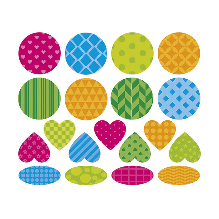 Duże naklejki wielorazowe na arkuszach 150 szt. Figury geometryczne Janod J09194