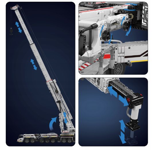 Klocki Mould King 17007 zdalnie sterowany Dźwig budowlany 8506 elementów Ultimate Liebherr LTM 11200