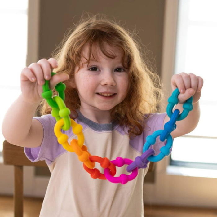 Półokrągłe klocki silikonowe Plip Links Fat Brain Toys FA490-1 klocki dla dzieci