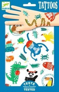 Tatuaże dla dzieci Kolorowe zoo małych zwierząt, DJ09576-Djeco, tatuaże