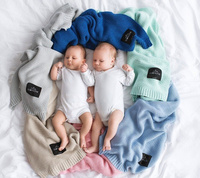 Duży koc bambusowy Baby blue LL3097-Lullalove, kocyki dla dzieci