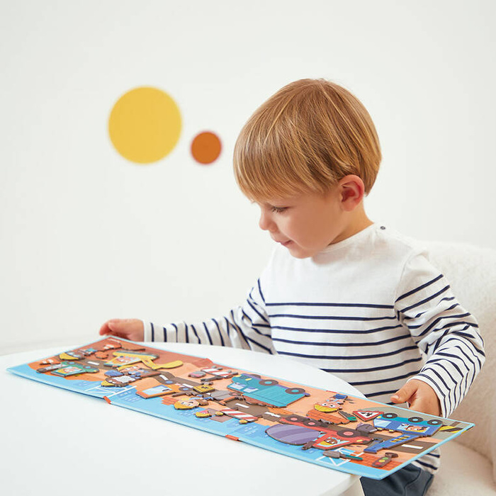 Magnetyczna rozkładana układanka Na placu budowy Magneti'stories J05454 Janod