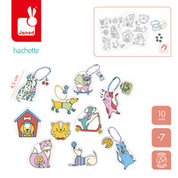 Zestaw kreatywny do tworzenia 10 ozdób z termokurczliwego plastiku Koty i psy Janod J09163