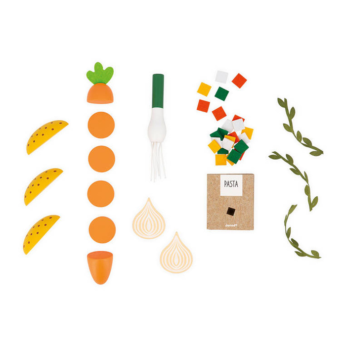 Zestaw do gotowania zupy z drewnianym blenderem i akcesoriami Janod J06634