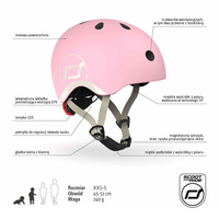 Scoot and Ride Zestaw Kask i Ochraniacze Rose XXS-S dla dzieci 1-5 lat do bezpiecznej jazdy