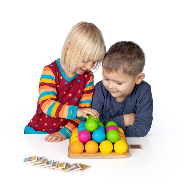 Gra zręcznościowa dla dzieci drewniane kulki Froebla 46 el Erzi 42269