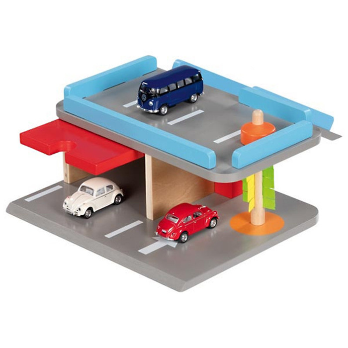 Parking drewniany dla autek 2 poziomy Goki 53802 kompaktowy garaż