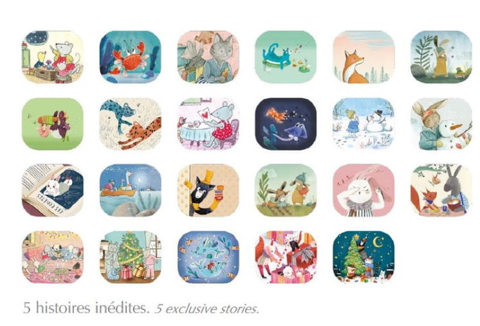 Kalendarz adwentowy z latarką projektorem i bajkami La Grande Famille Moulin Roty 632322 prezent na święta