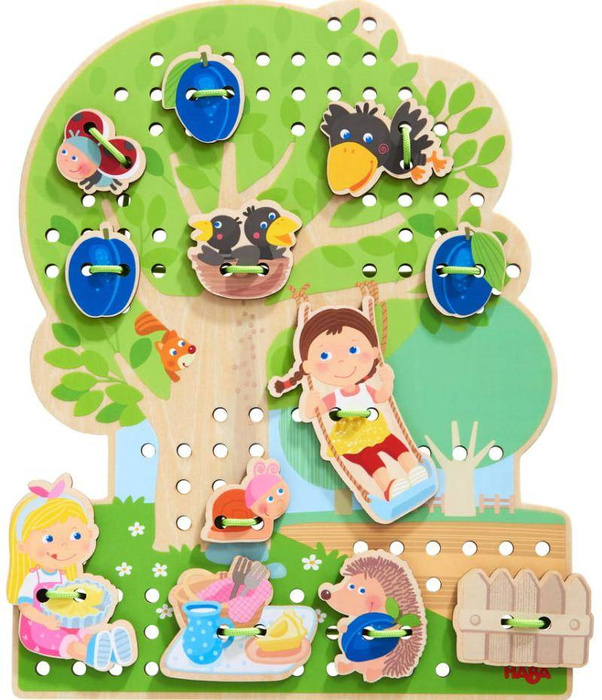 Nawlekanka-sznurowanka W ogrodzie HB306082-Haba, zabawki motoryczne dla dzieci