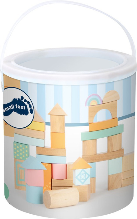 Pastelowe drewniane klocki 11722-Small Foot, klocki dla dzieci