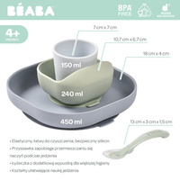 Silikonowe naczynia dla dzieci Zestaw z przyssawką Jungle Beaba 913472