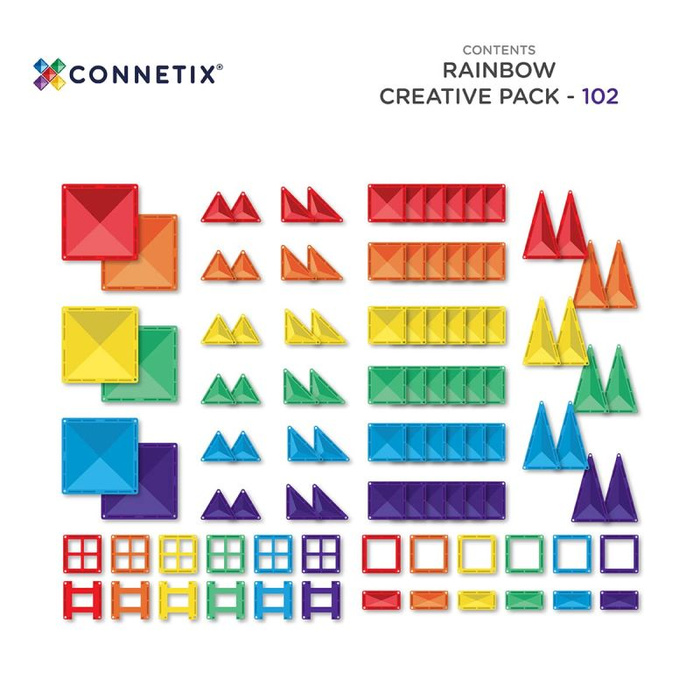 Klocki magnetyczne Rainbow Creative Pack 102 el. Connetix 00102-CR