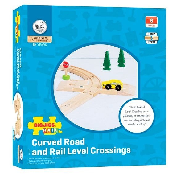 Łącznik - przejazd kolejowy z torem, BJT223-Bigjigs Rail, zabawki dla chłopców