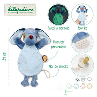 Pacynka świecąca w ciemności Lilliputiens 83614 Przytulanka Piesek Jules Komforter dla niemowląt 