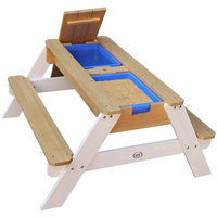 Stół Piknikowy dla dzieci Nick AXI A031.004.01 z ławką regulowanym parasolem oraz pojemnikami na wodę/piasek