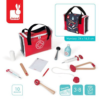 Zestaw dla dzieci zostanę lekarzem 10 el J06513-Janod, zabawki mały lekarz