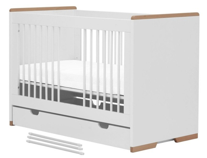 Białe Łóżeczko 120x60 Pinio Snap