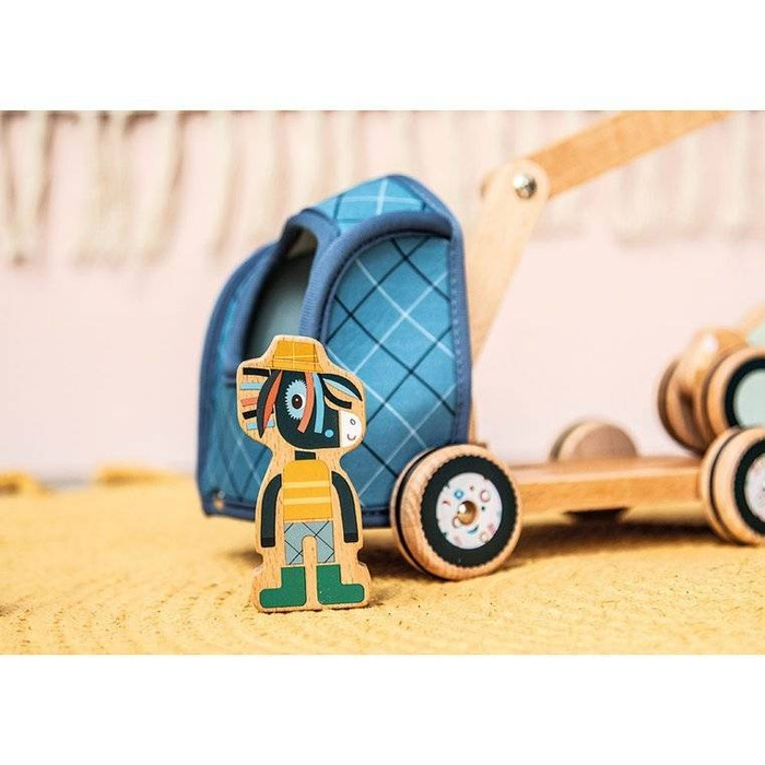 Drewniana pomoc drogowa z ruchomym hakiem i autkiem Osiołek Ignace 83232-Lilliputiens